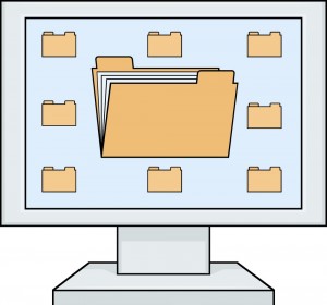 computer-with-folders-vector-8243151